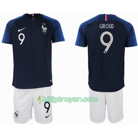 Billige Fotballdrakter Frankrike GIROUD 9 2 star Barn VM 2018 Hjemmedraktsett